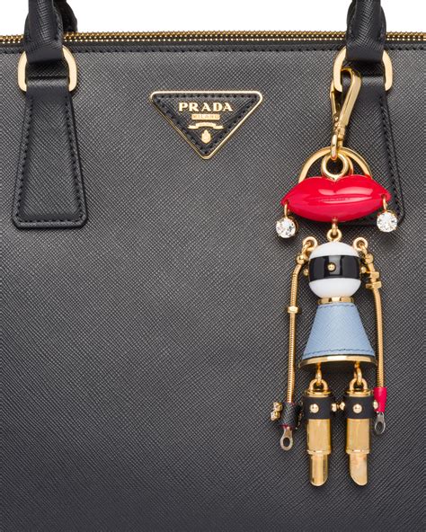 prada saffiano robot keychain|prada saffiano leather robot.